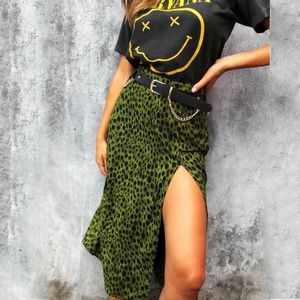 Chiffon Skirts Plus Size Leopard Skirt Woman 2021 Festival Fashion Summer Sexy Open Cross Printed Half-length Wholesale