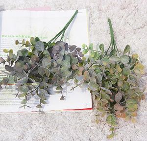 Künstliche Plastikpflanzen Blätter grüner Eukalyptus Zweig für Garten Vase Home Weihnachten Hochzeitsdekoration Faux gefälschte Blumen GC580