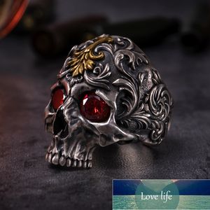 New Style Vintage Gothic Red Zircon Eye Skull Metal Punk Rings Cool Men's Rock Party Biker Jewelry Factory price expert design Quality Latest Style Original Status