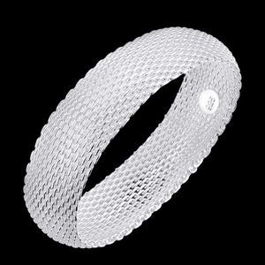 Kinitial Charm Cuff Jewelry Mesh Bracelet Fashion Wide Waist Bangles Jewelry Small Web Knitting Bracelet Bijoux Q0719