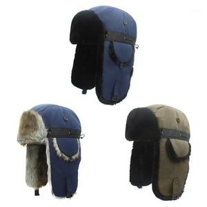 Cappelli da esterno Moda Inverno Pelliccia Caldo Cappello antivento Uomo Donna Bomber Lei Feng Cap Faux Ear Flap Ski Cold Anti-neve Caps