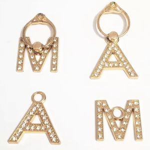 Letter 360 Stand iPhone Case Shell Degree Hook Universal Crystal Rhinestone Gold Phone Ring Stand Holder Mobile Phone Grip Ring 5312 Q2