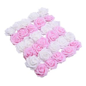 Ghirlande di fiori decorativi 20/50pcs 6cm Rose di schiuma da sposa Corona di testa di rosa artificiale Fai da te Scrapbooking Craft Articoli per la casa