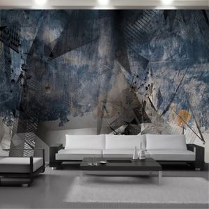 American Vintage Wallpaper Wall Papers Stereo Shadow Geometry Extended Space Diagram Interior Home Decor Painting Mural Wallpapers