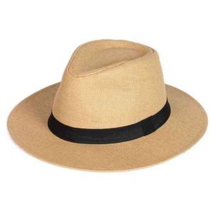 Sommar Sunshade Lady Outdoor Wide-Brimmed Panama Beach Resort Paper Hat Halmhattar för kvinnor G220301