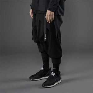 PT-1914 Pantaloni Harem funzionali con cintura in vita Lunghezza alla caviglia techwear ninjawear streetwear X0723