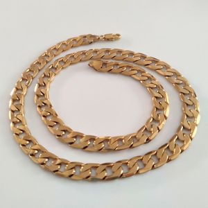 Miami Curb Link Cuban Mens Chain Necklace Jewellery 24" Links Luxury 18ct Yellow Gold Heavy 10MM