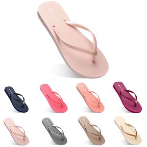 2023 women luxury Slippers flip flops beach hotel indoor slipper triple black pink white lemon green grey navy womens shoes eighty