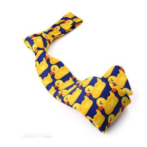 Män Kvinnor Rolig Gul Duck Tryckt Necktie Imitation Silk Cosplay Party Business Suit Slips Neckwear Visa bröllop