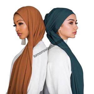Wholesale jersey hijabs resale online - Muslim Women Jersey Hijab Stretchy Cotton Scarf Ribbed Shawl Wrap Plain Wrinkle Scarves High Quality Jersey Head Scarf cm