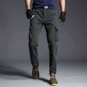 Men's Cargo Pants High Quality Spring Autumn Casual Mens Cotton Multi Pockets Trousers Men Long Pants Military New Arrival 15 H1223