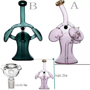 Big Belly Cute 9inch Glass Bong Mushroom Colorful Hookahs Water Smoking Accessories New Shisha Tabboca Water pink