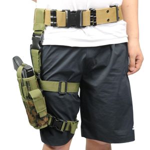 Stuff Sacks Tactical Right Drop Leg Pistol Gun Thigh Holster Pouch Holder For Outdoor Hunting Accessory Bag Military Molle Legging Set