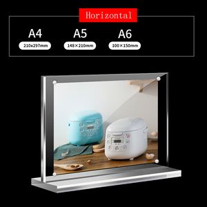 A5 Starker magnetischer Fotorahmen, Werbepreis-Display-Ständer, Marke, doppelseitiger transparenter Ständer, Restaurant-Katalog-Display