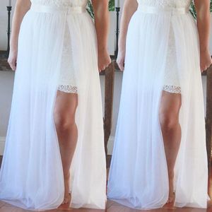 Skirts High Waisted 4 Layers Tulle Skirt For Womens Side Split White Long Pleated Petticoat Bridesmaids Midi