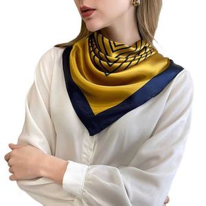 Mulheres imitam Silk Stewardess Lenço Grande quadrado Square Headscarf Headscarf Shawl Wrap Wrap