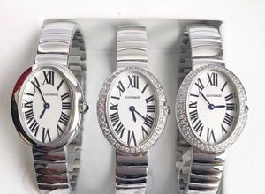 32mm classic stainlesss steel oval watch Baignoire quartz watch sapphire face Bathtub clock Classic brand accessories for women
