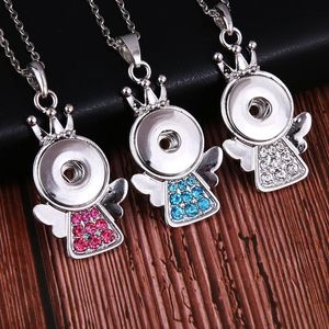 Pendant Necklaces Snaps Jewelry Cute Angel Necklace mm Snap Buttons Christmas Gift For Girl Women