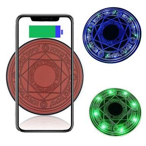 2021 Universele QI W Snelle lading Draadloze oplader Glowing Magic Array Charging Pads voor iPhone Samsung Huawei Xiaomi Mobiele Telefoon