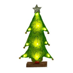Christmas Decorations Mini Desktop Luminous Xmas Tree With LED Lights Craft For Home Wedding Present Kids