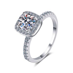 ANZIW 925 Sterling Silver Moissanite Diamond 10CT Fashion Classic Halo Engagement Ring For Women Jewelry Gifts