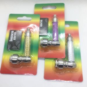 Trevlig Färgglada Hud Avtagbara Mini Pipes Zinc Alloy Dry Herb Tobak Rökning Cigaretthållare Portable Handpipe Högkvalitativt Filterrör DHL Gratis