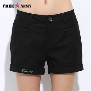 Stickerei Shorts Frauen Sommer Mode Casual Baumwolle 4 Feste Farben Kurze Hosen Marke Kleidung Sexy Frau 210719