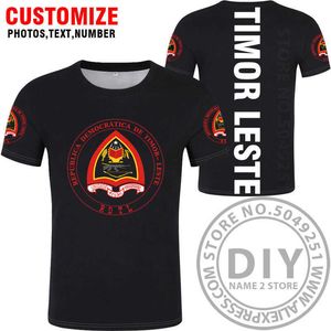 East Timor T Shirt Gratis Anpassad Namn Nummer TMP T-tröja Nation Flag Portuguese Republic TP Leste College Print Foto Kläder X0602