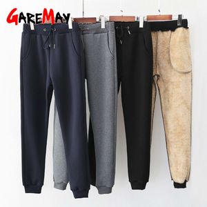 Pantaloni Harem da donna in lana di cotone lavorato a maglia autunno inverno Pantaloni caldi rossi a vita alta Pantaloni dritti casuali Jogger in pile spesso femminile 210428