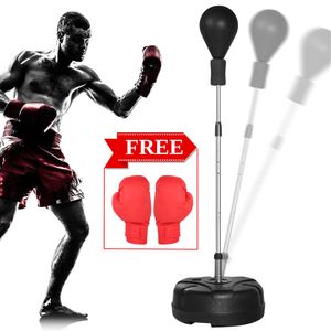 No Inflatable Speed Boxing Punching Balls Kids & Adult Sandbag Heavy Stand Bar Adjustable Height Fight Training Home Use Gym Fitness Inject Water Thai Equipment Punch