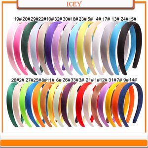 33pcs 15cm&2cm Satin Headbands Girl Hoop Headwear band Women Covered Plastic ABS Hair Accessories Multicolor DIY