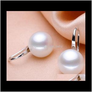 Stud Jewelry Drop Delivery 2021 10-11Mm White Natural South Sea Pearl Earrings 925 Sier Accessories Gfkh3