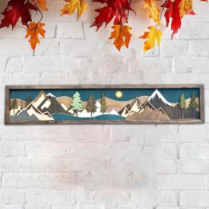 Decorativo objetos figuras mountain montanha parede arte pôr do sol lua vista ornamento bonito paisagem pintura casa sala de visitas top decorati