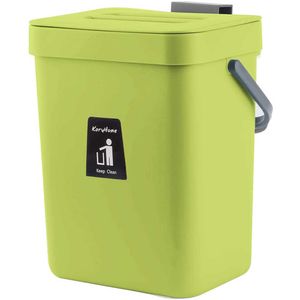 Bin de compostagem para contador de cozinha pendurado lata de lixo pequeno com tampa sob pia3l 5l montável caçambetes 210728