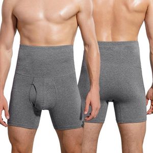 Underbyxor EST Män Body Shaper Waist Trainer Slimming Boxer Shorts High Shapewear Modellering Panties Briefs Stretch Underkläder