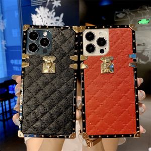 Luxurys Designers Leather Phone Fodral för iPhone 13 Pro Max 12 Mini 11Promax XR X 7 8 Plus 6 6s Lambskin Mobiltelefonskydd