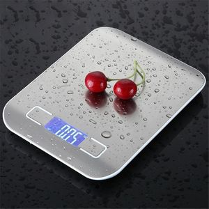 5kg~10kg Stainless Steel Digital Electronic Kitchen Food Diet Scale Electronic Precision Scale Rechargeable Baking Kithcen Tools 210401