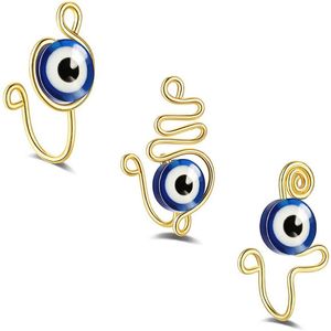 Copper Wire Spiral Clip On Nose Ring Studs Evil Eyes Snake shape Fake Piercing Jewelry