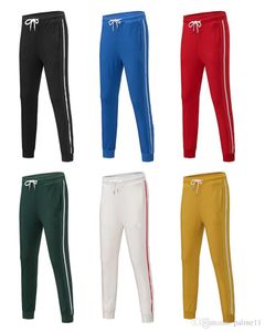 Męskie spodnie Joggers Casual Spodnie Klasyczna Elastyczna Talia Hip-Hop Unisex Moda Spodnie dresowe Paski Panalled Ołówek Jogger Asian Rozmiar S-2XL 10Color