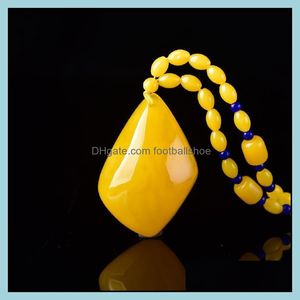 Necklaces & Pendants Jewelry Amber Beeswax Chicken Butter Yellow Honey Necklace Ethnic Style Pendant Gift Men And Women Sweater Chain Charms