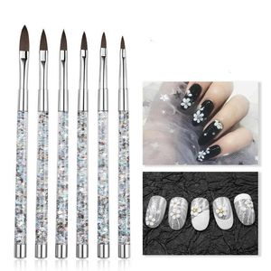 Europeu e EUA Moda Nail Art Brush Crystal Glister 6 Pcs Set Nail Manicure Desenho Caneta