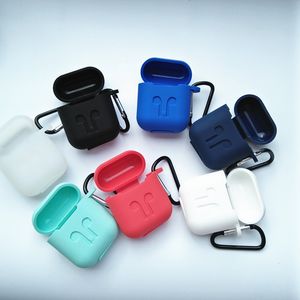 2 in 1 Apple Airpods 1&2 Silicone earphones Protector Cases upset Cover Earpod Case Anti-drop With Hook bags packing