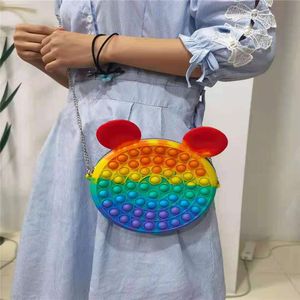 Fidget Toys Sensory Fashion Makeup coin purse Push Bubble Rainbow Anti Stress Educational Children And Adults Decompression Toy Girl gift Surprise wholesale XZ02