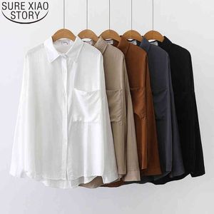 Herbst Koreanische Plus Size Kleidung für Frauen und Mode Vintage Bluse Damen Tops Langarm Shirt 11332 210417