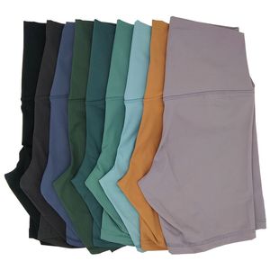 L067 Yoga Şort Yüksek Rise Kısa Pantolon Koşu Kıyafeti Hiçbir T-Line Nake Duygu Elastik Sıkı Kadın Spor Şort Slim Fit Casual Sportpants