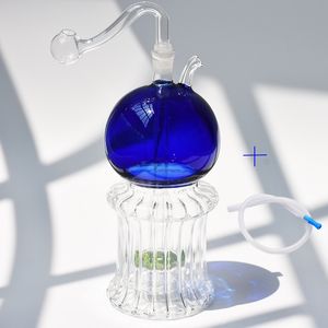 Colorful Glass Oil Burner smoking Pipe with 10mm Bowl Mini Small Percolater Bubblers Water Pipes Clear Hookah Tobacco Bowls Smoking Accessories wholesales