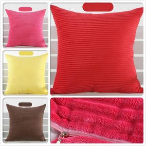 18inch 45x45cm Corduroy Soft Warm Cushion Cover Solid Pure Color Sofa Seat Back Cushioncover Car Office Bed Hold Pillow Case Cushion/Decorat