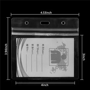 4x3 inç İsim KIMLIK Rozeti Sağlık Kayıt Kart Sahibinin Kılıf Dosyaları Kordonlu Klip Kartları Koruyucu Temizle Plastik Su Geçirmez İş 4 * 3 Kullanımlık PVC Kol