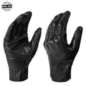 IRON JIA'S Leather Motorcycle Gloves Sheepskin Waterproof Gloves Protective Gears Touch Function Motorbike Motocross Gloves H1022