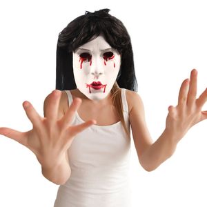 Häxa blodig spöklik flicka skrämmande maskerad skräck spöke halloween mask show roll spela bästa er